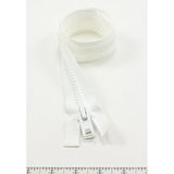 YKK Vislon 10 Separating Zipper AutoLok Short Double Pull Metal Slider 18 inch White - Outdoor Fabric Central