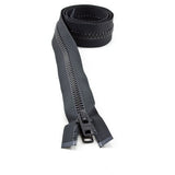 YKK Vislon 10 Separating Zipper AutoLok Short Double Pull Metal Slider 36 Inch Black - Outdoor Fabric Central