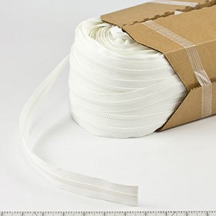 YKK Vislon 5 Chain 5VS 9/16 inch Tape White - Full Rolls Only (218 yards) - Outdoor Fabric Central