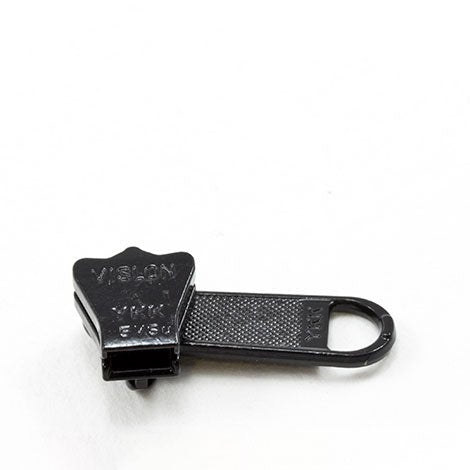 YKK Vislon 5 Metal Sliders 5VSDFL Non - Locking Long Single Pull Tab Black - Outdoor Fabric Central