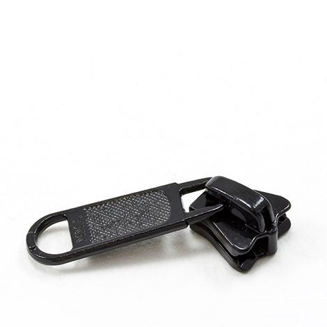 YKK Vislon 5 Metal Sliders 5VSDFL Non - Locking Long Single Pull Tab Black - Outdoor Fabric Central