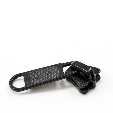 YKK Vislon 5 Metal Sliders 5VSDFL Non - Locking Long Single Pull Tab Black - Outdoor Fabric Central