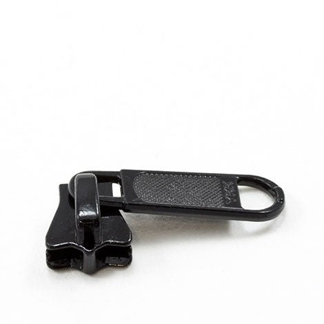 YKK Vislon 5 Metal Sliders 5VSDFL Non - Locking Long Single Pull Tab Black - Outdoor Fabric Central