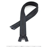 YKK Vislon 5 Separating Zipper AutoLok Short Single Pull Metal Slider VSOL56 24 inch Black - Outdoor Fabric Central