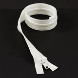 YKK Vislon 5 Separating Zipper AutoLok Short Single Pull Metal Slider VSOL56 24 Inch White - Outdoor Fabric Central
