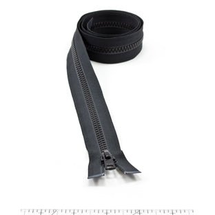 YKK Vislon 5 Separating Zipper AutoLok Short Single Pull Metal Slider VSOL56 36 inch Black - Outdoor Fabric Central