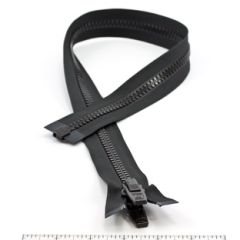YKK Vislon #10 Separating Zipper AutoLok Double Pull Plastic Slider VFUVOL 107TX 30 inch Black