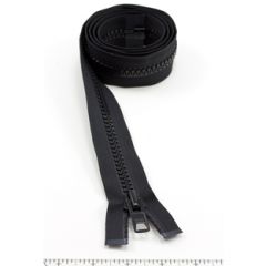 YKK Vislon #10 Separating Zipper AutoLok Short Single Pull Metal Slider VFUVOL-106 DA E 48 inch Black
