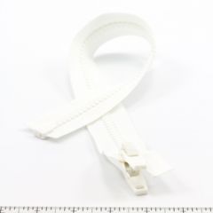 YKK Vislon #10 Separating Zipper AutoLok Double Pull Plastic Slider VFUVOL 107TX 18 inch White