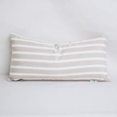 Indoor/Outdoor Sunbrella Shore Linen - 24x12 Horizontal Stripes Throw Pillow (quick ship)