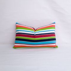 Indoor/Outdoor Sunbrella Carousel Confetti - 20x12 Horizontal Stripes Throw Pillow