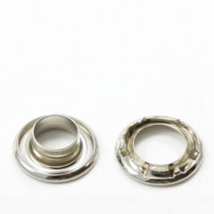 Patio Lane Self-Piercing Rolled Rim Grommet with Spur Washer #2 Nickel-Plated Brass 7/16" 250 pack