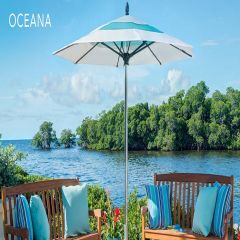 Fiberbuilt 7.5ft Square Oceana Umbrella With Sunbrella Fabric