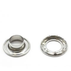 DOT Self-Piercing Rolled Rim Grommet with Spur Washer #5 Stainless Steel 5/8 inch  1-gross (144)