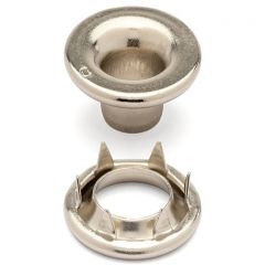 DOT® Rolled Rim Grommet with Spur Washer #0 (20-007R051831XG) Nickel-Plated Brass 9/32" 1-gross (144)