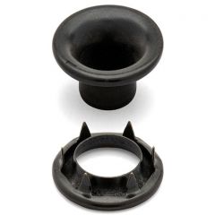 DOT® Rolled Rim Grommet with Spur Washer #1 (20-007R101611XG) Government Black Brass 13/32" 1-gross (144)