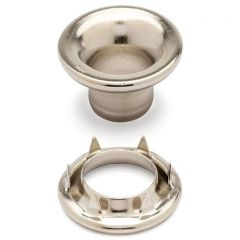 DOT® Rolled Rim Grommet with Spur Washer #1 Nickel-Plated Brass 13/32" 1-gross (144)