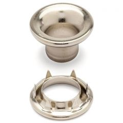 DOT® Rolled Rim Grommet with Spur Washer #1 (20-007R151831XG) Nickel-Plated Brass 13/32" 1-gross (144)
