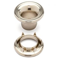 DOT® Rolled Rim Grommet with Spur Washer #2 Nickel-Plated Brass 7/16" 1-gross (144)