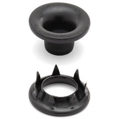 DOT® Rolled Rim Grommet with Spur Washer #3 (20-007R301611XG) Government Black Brass 15/32" 1-gross (144)