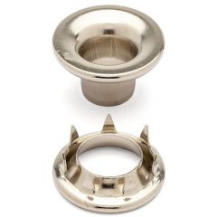 DOT® Rolled Rim Grommet with Spur Washer #3 Nickel-Plated Brass 15/32" 1-gross (144)