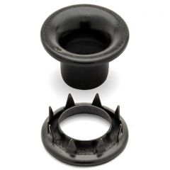 DOT® Rolled Rim Grommet with Spur Washer #4 (20-007R401611XG) Government Black Brass 9/16" 1-gross (144)