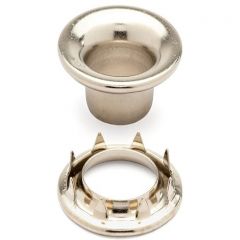 DOT® Rolled Rim Grommet with Spur Washer #4 Nickel-Plated Brass 9/16" 1-gross (144)