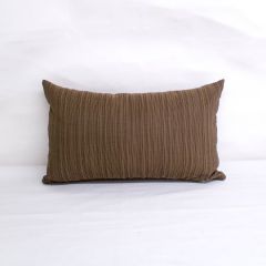 Indoor/Outdoor Sunbrella Dupione Walnut - 20x12 Vertical Stripes Throw Pillow