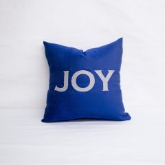 Sunbrella Monogrammed Holiday Pillow Cover Only - 18x18 - Christmas - Joy - Grey on Blue