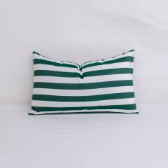 Indoor/Outdoor Sunbrella Mason Forest Green - 20x12 Horizontal Stripes Throw Pillow