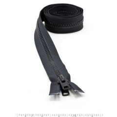 YKK Vislon #10 Separating Zipper AutoLok Short Double Pull Metal Slider VFUVOL-107 DX E 48 inch Black