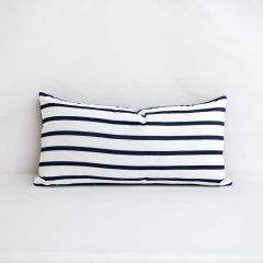 Indoor/Outdoor Sunbrella Lido Indigo - 24x12 Horizontal Stripes Throw Pillow