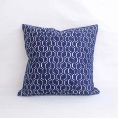 Indoor/Outdoor Sunbrella Adaptation Indigo - 20x20 Vertical Stripes Throw Pillow