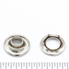 DOT Rolled Rim Grommet with Spur Washer #0 Brass Nickel Plated 9/32 inch 1-gross (144)