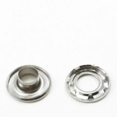DOT Self-Piercing Rolled Rim Grommet with Spur Washer #2 Stainless Steel 3/8 inch  1-gross (144)