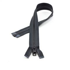YKK Vislon #10 Separating Zipper Automatic Lock Short Double Pull Metal Slider #VFUVOL-107 DX E 24 Inch Black