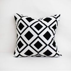 Indoor/Outdoor Sunbrella Savvy Onyx - 20x20 Vertical Stripes Throw Pillow