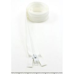 YKK Vislon #10 Separating Zipper AutoLok Short Single Pull Metal Slider VFUVOL-106 DA E 48 inch White