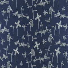 Sunbrella by Mayer Whirligig Navy 431-004 Vollis Simpson Collection Upholstery Fabric