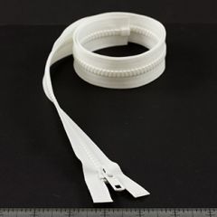 YKK Vislon #5 Separating Zipper AutoLok Short Single Pull Metal Slider VSOL56 30 inch White