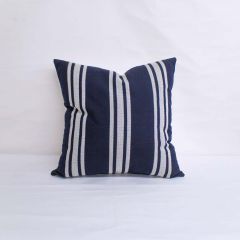 Indoor/Outdoor Sunbrella Hampton Indigo - 20x20 Vertical Stripes Throw Pillow