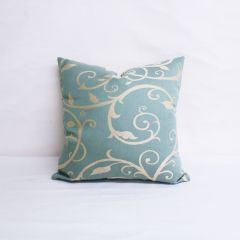 Indoor/Outdoor Sunbrella Cabaret Blue Haze - 20x20 Vertical Stripes Throw Pillow