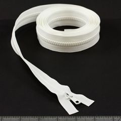 YKK Vislon #5 Separating Zipper AutoLok Short Single Pull Metal Slider VSOL56 96 inch White