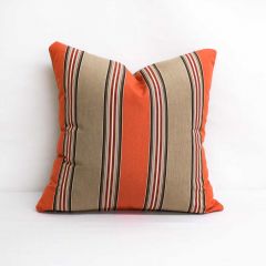 Indoor/Outdoor Sunbrella Passage Poppy - 20x20 Vertical Stripes Throw Pillow