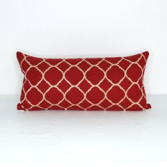 Indoor/Outdoor Sunbrella Accord Crimson (Dark Side) - 24x12 Vertical Stripes Throw Pillow