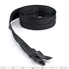 YKK Vislon #UV 10 Separating Zipper Automatic Lock Single Pull Nylon Slider VFUV 78 inch Black