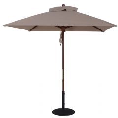 East Coast 7.5ft Square Wood Market Single Pulley Lift Umbrella with Wood Ribs and Sunbrella Fabric