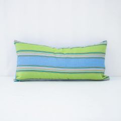 Indoor/Outdoor Sunbrella Bravada Limelite - 24x12 Horizontal Stripes Throw Pillow