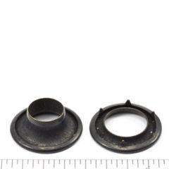 DOT Rolled Rim Grommet with Spur Washer #2 Brass 7/16 inch Black 1-gross (144)