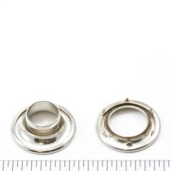 DOT Rolled Rim Grommet with Spur Washer #2 Brass Nickel Plated 7/16 inch 1-gross (144)